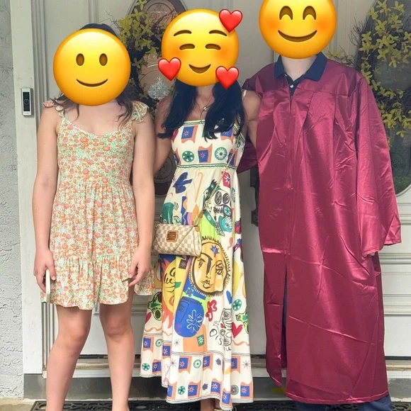 Colorful Boho Sun & Moon Maxi Dress – Medium – Vibrant Print - Picture 4 of 4